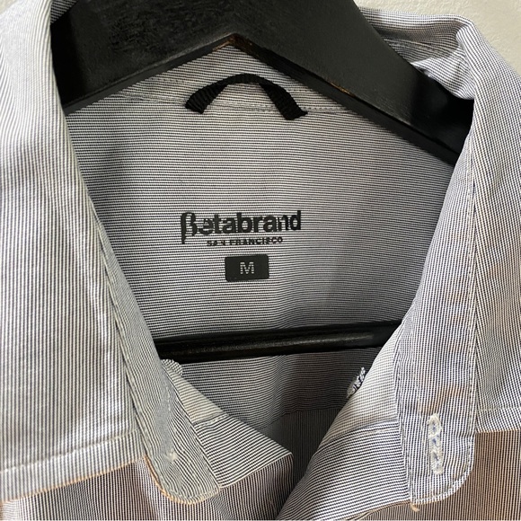 Betabrand Oxnard Button Down Shirt Gray Size Medium - Picture 4 of 7